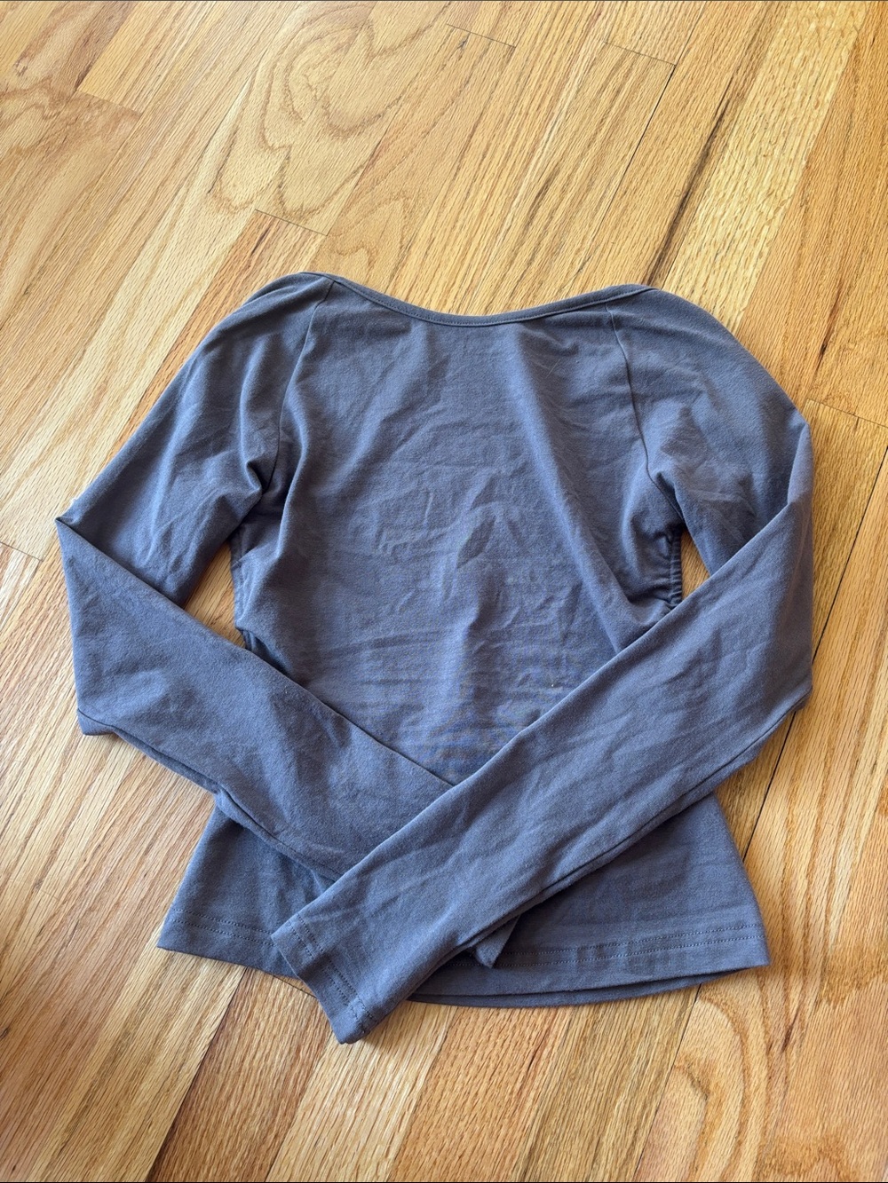 Women’s Long Sleeve Boatneck Top - Gray Low Back